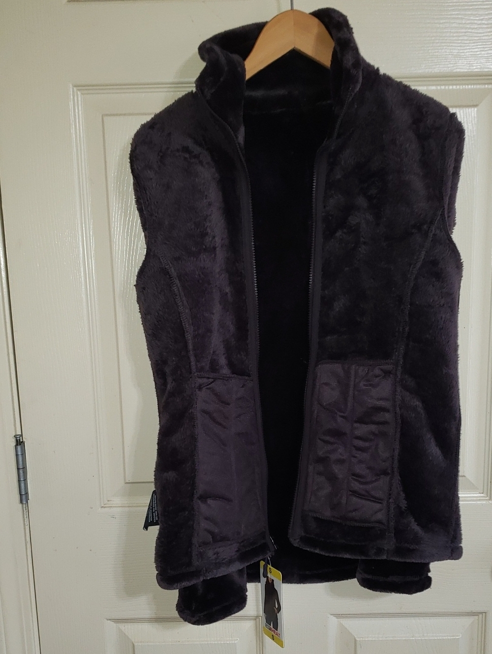 💘🖤💘 PURPLE 32 DEGREES HEAT PLUSH ZIP SOFT COZY VELOUR EGGPLANT JACKET NEW - Picture 12 of 14